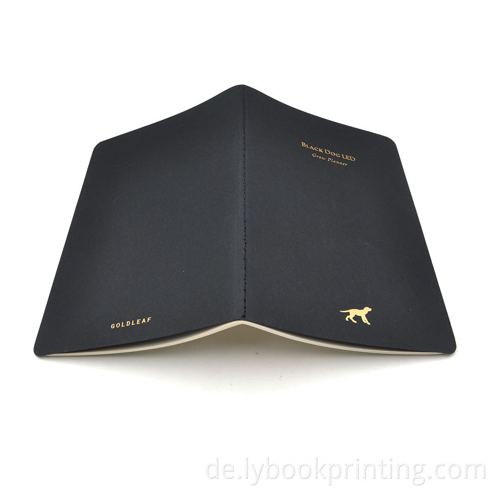 Golden Foiled Soft Cover Faden genähtes Notizbuch mit Bauchband
